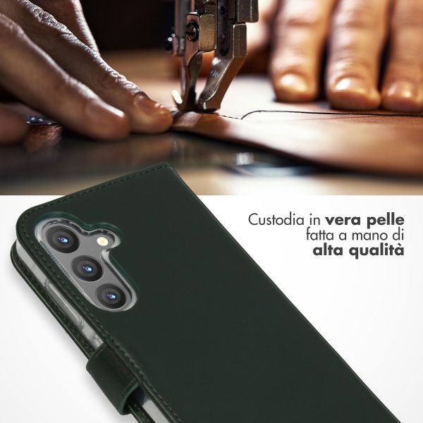 Selencia Cover a libro in vera pelle Samsung Galaxy S24 - Verde