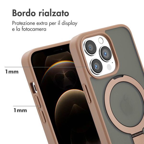 Accezz Cover con anello e supporto con MagSafe Apple iPhone 13 Pro - Marrone
