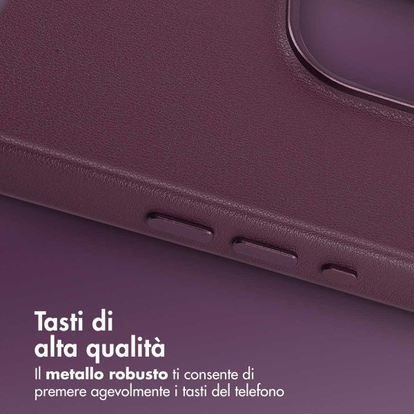 Accezz Cover in Pelle con MagSafe Apple iPhone 15 Pro Max - Heath Purple