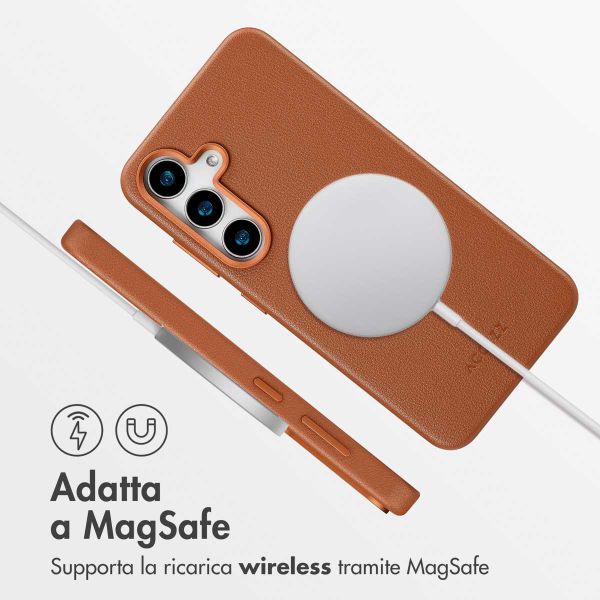 Accezz Cover in Pelle con MagSafe Samsung Galaxy S25 Plus - Sienna Brown