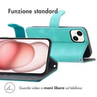 imoshion Cover a libro con Cordino Apple iPhone 15 - Turchese