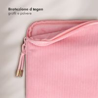 Selencia Cover per laptop in velluto a coste 13-14 pollici - Sleeve per laptop - Soft Blush