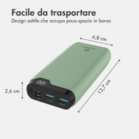 imoshion Powerbank da 20.000 mAh - Caricabatterie rapido da 22,5 W - USB-C / USB-A - Verde