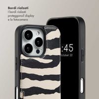 Selencia Cover per telefono Nova con cordino e portacarte Apple iPhone 16 Pro - Zazzy Zebra