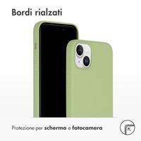 Accezz Cover in silicone liquido con MagSafe Apple iPhone 15 Plus - Verde