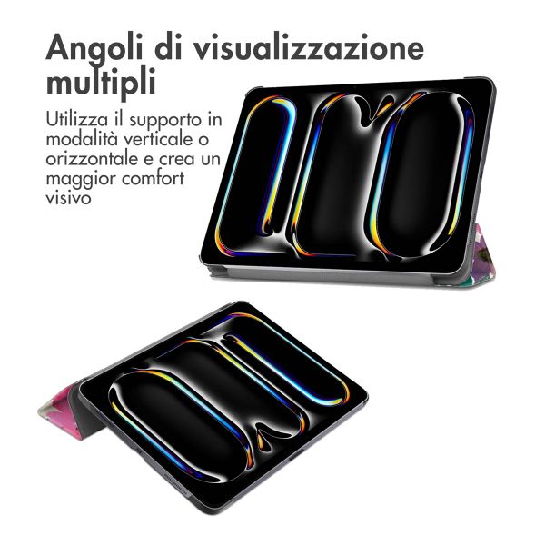 imoshion Cover Trifold Design Apple iPad Pro 13 (2025) M5 / (2024) M4 - Floral Water Color