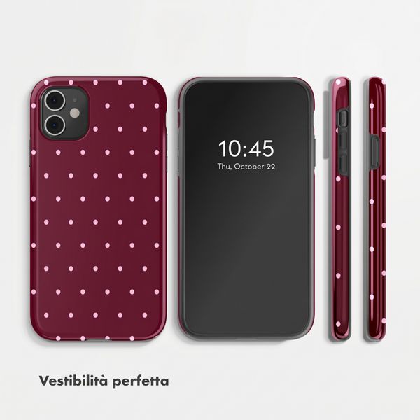 Selencia Cover Posteriore Vivid Apple iPhone 11 - Happy Dots Burgundy