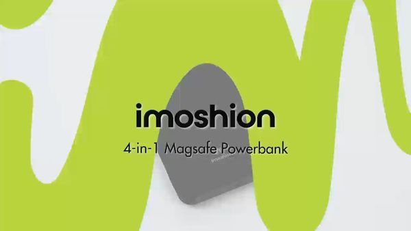 imoshion Powerbank MagSafe 4-in-1 con supporto da 10.000 mAh – Power Delivery – iPhone / AirPods / Apple Watch – Nero