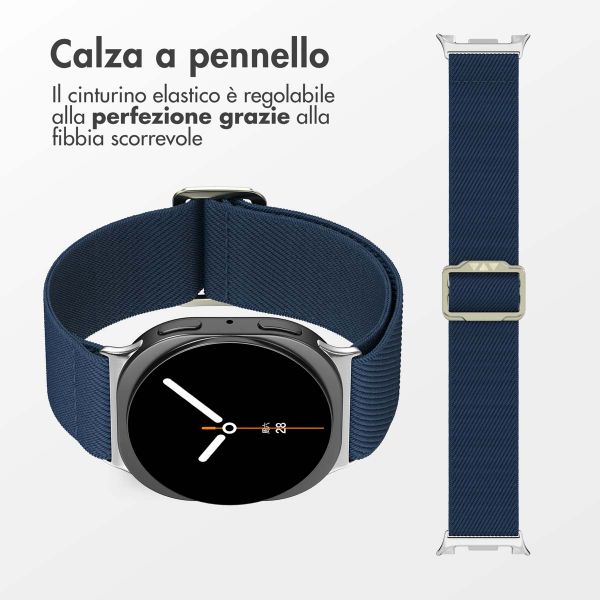 imoshion Cinturino in nylon elastico Samsung Galaxy Watch 8 (40/44mm) / Classic (46mm) - Blu scuro