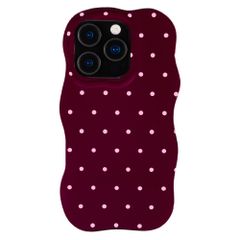 Selencia Cover Vivid Wavy con MagSafe Apple iPhone 16 Pro - Happy Dots Burgundy