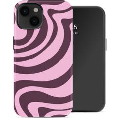Selencia Cover Posteriore Vivid Apple iPhone 14 - Wavy Swirl Pink Plum