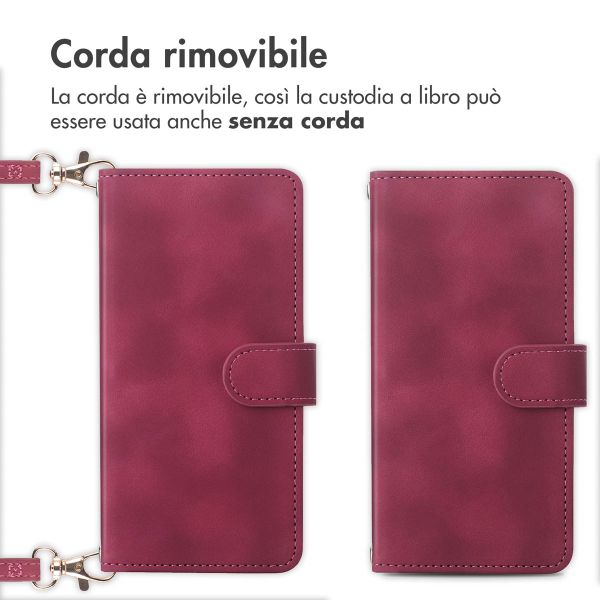 imoshion Cover a libro con Cordino Apple iPhone 12 (Pro) - Rosso