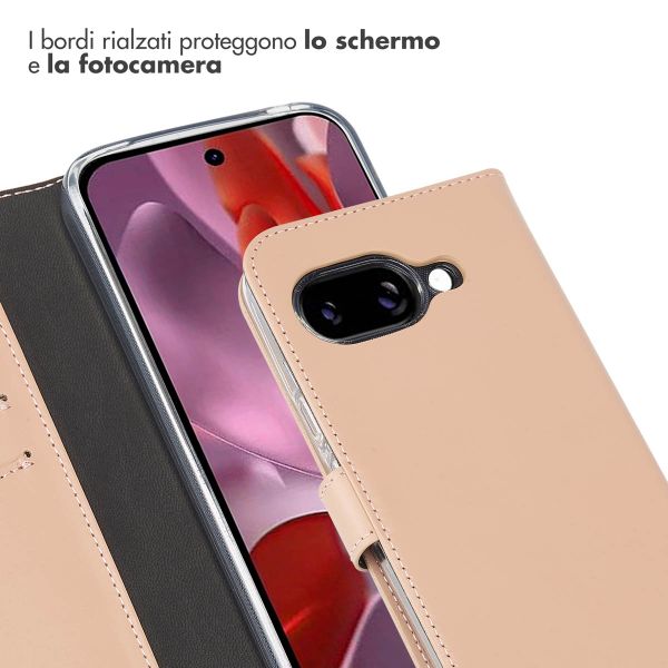 Selencia Cover a libro in vera pelle Google Pixel 9A - Dusty Pink