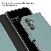 Selencia Cover a libro in vera pelle Samsung Galaxy S24 - Air Blue