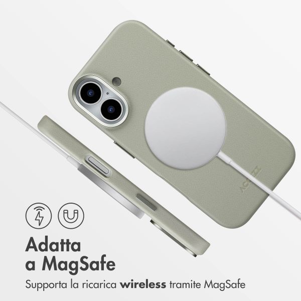 Accezz Cover in Pelle con MagSafe Apple iPhone 17 - Light Grey
