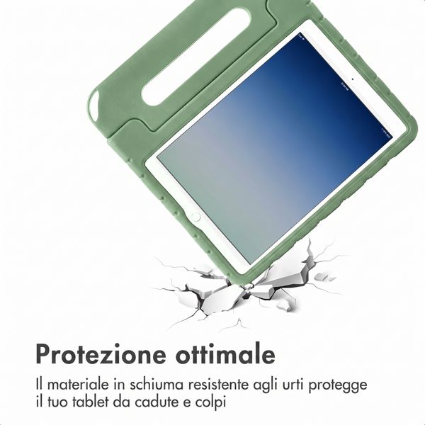 imoshion Cover per tablet a prova di bambino con bambole rimovibili Apple iPad 9 (2021) 10.2 pollici / iPad 8 (2020) 10.2 pollici / iPad 7 (2019) 10.2 pollici - Olive Green