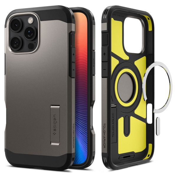 Spigen Cover Posteriore Corazzata Tough con MagSafe Apple iPhone 16 Pro - Gunmetal