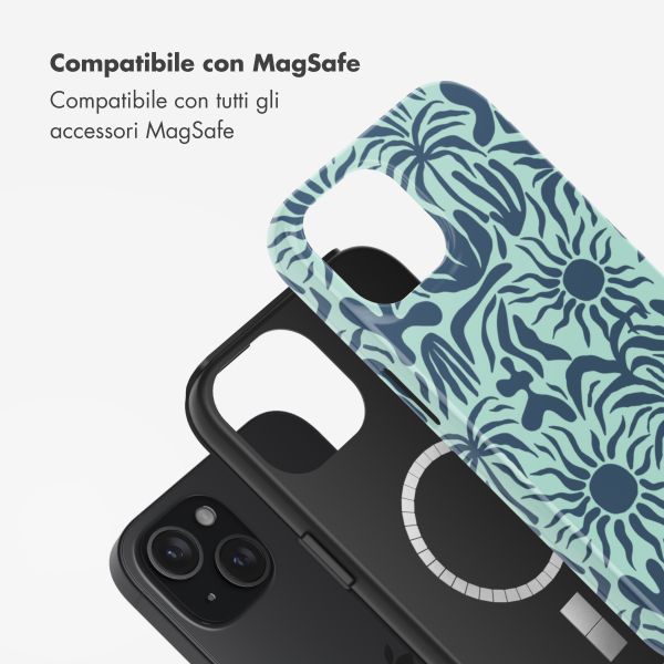 Selencia Cover posteriore Vivid con MagSafe Apple iPhone 15 - Tropical Vibes Light Blue