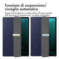 imoshion Cover a libro Trifold Samsung Galaxy Tab S10 Plus / Tab S9 FE Plus / Tab S9 Plus - Blu scuro