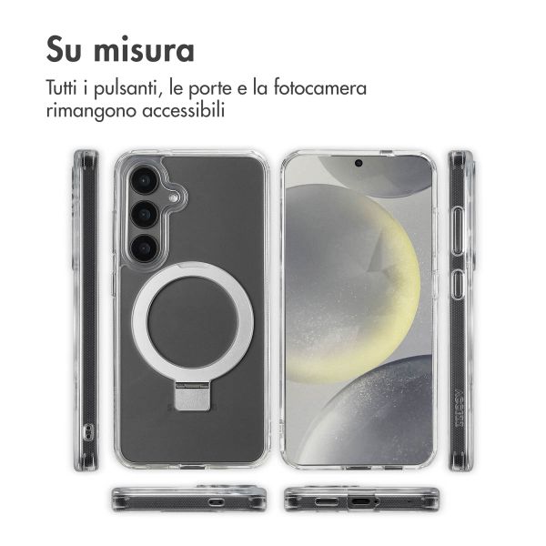 Accezz Cover con anello e supporto con MagSafe Samsung Galaxy S24 - Trasparente