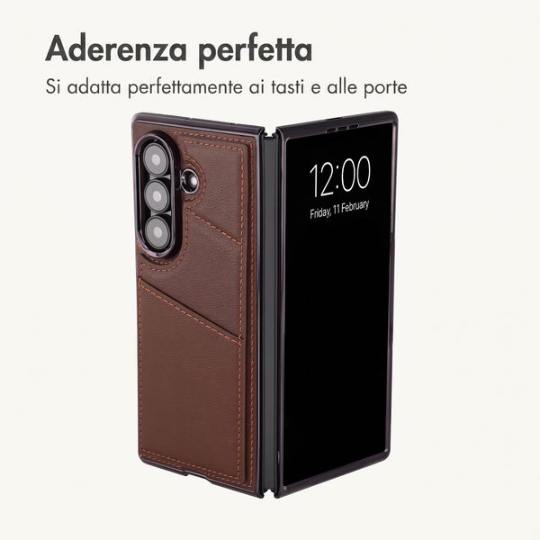 imoshion Cover posteriore MagSafe in pelle sintetica con portacarte Samsung Galaxy Z Fold 8 Ultra - Marrone scuro