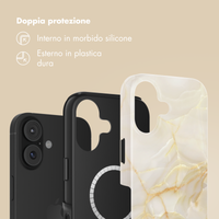 Selencia Cover posteriore Vivid con MagSafe Apple iPhone 17 - Golden Beige Marble