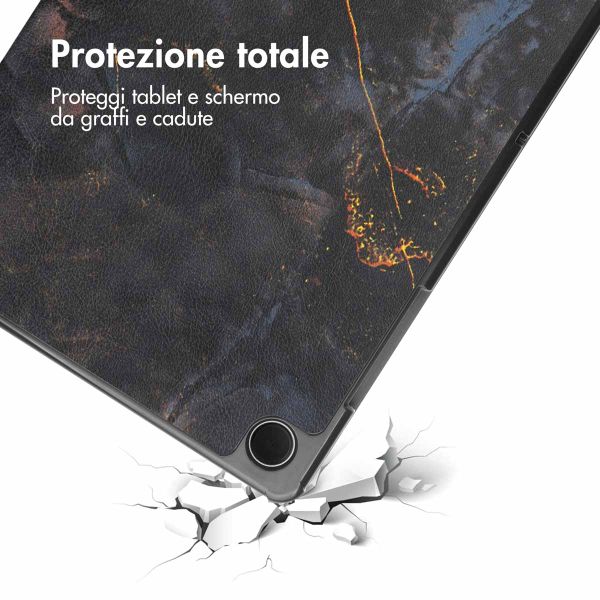 imoshion Cover Trifold Design Samsung Galaxy Tab A9 Plus - Black Marble