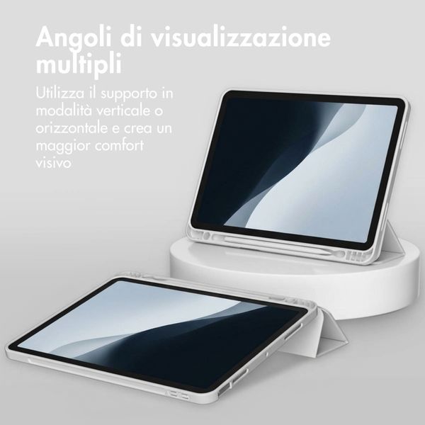 Accezz Cover a libro in silicone Smart Apple iPad Air 11 pollici (2026) M4 / (2025) M3 / (2024) M2 / Air 5 (2022) / Air 4 (2020) - Grigio