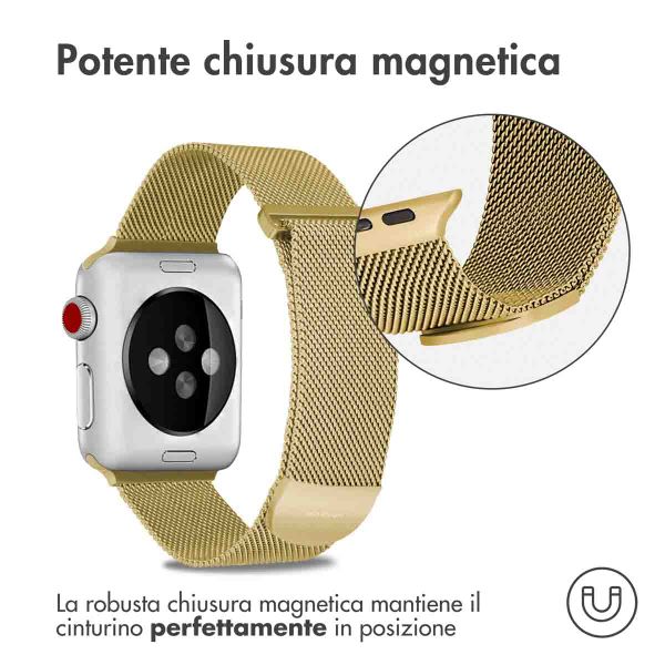 imoshion Cinturino milanese magnetico Apple Watch | 38/40/41/42 mm - Taglia M - Oro