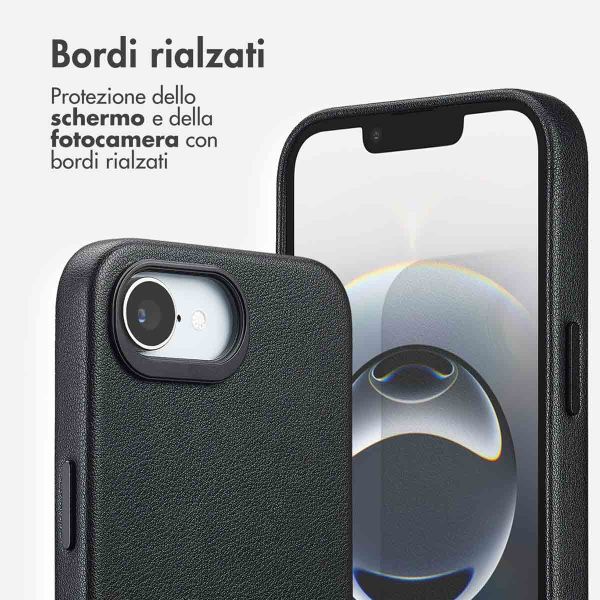 Accezz Cover in Pelle con MagSafe Apple iPhone 17e / 16e - Onyx Black