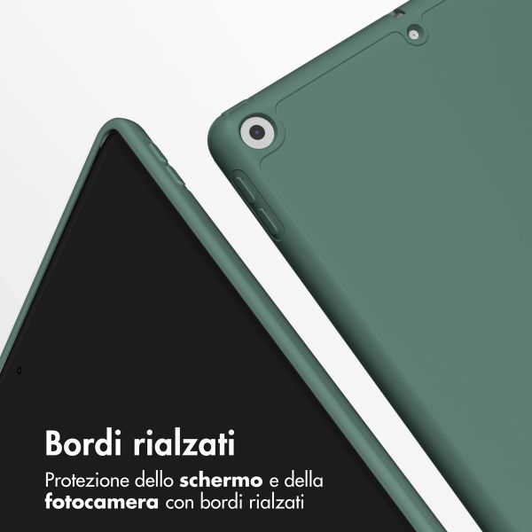 Accezz Cover a libro in silicone Smart Apple iPad 9 (2021) 10.2 pollici / iPad 8 (2020) 10.2 pollici / iPad 7 (2019) 10.2 pollici - Verde scuro