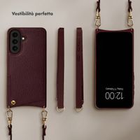 Selencia Cover per telefono Nova con cordino e portacarte Samsung Galaxy A57 (5G) - Bold Burgundy