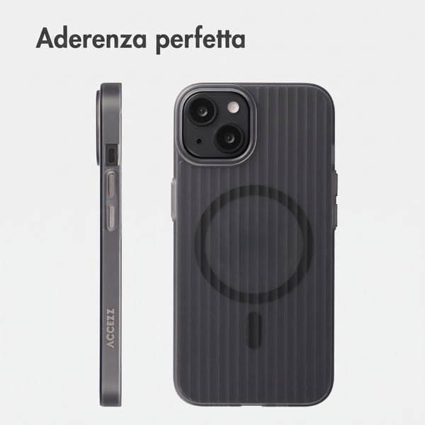 Accezz Cover Lite con MagSafe | Fluted | Apple iPhone 13 - Grigio
