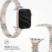 Selencia Cinturino sottile in acciaio ispirato a Jubilee Apple Watch | 38/40/41/42 mm - Starlight