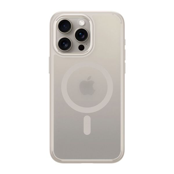 Spigen Cover Posteriore Ultra Ibrida con MagSafe Apple iPhone 15 Pro Max - Frost Natural Titanium