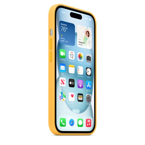 Apple Cover Posteriore in Silicone con MagSafe Apple iPhone 15 - Sunshine