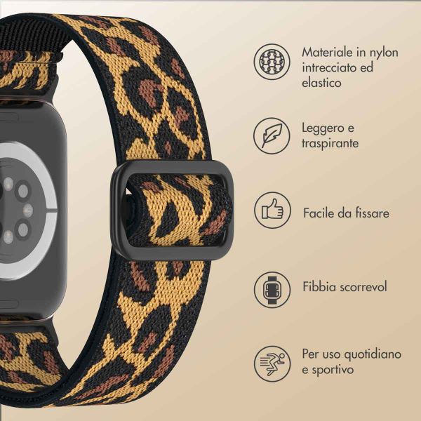 imoshion Cinturino in nylon elastico Apple Watch | 44/45/46/49 mm - Leopard