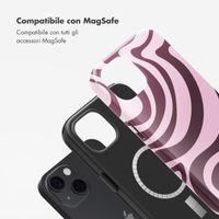Selencia Cover posteriore Vivid con MagSafe Apple iPhone 13 - Wavy Swirl Pink Plum