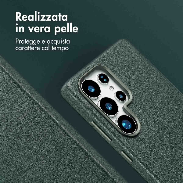 Accezz Cover in Pelle con MagSafe Samsung Galaxy S25 Ultra - Cedar Green