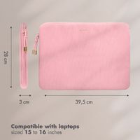 Selencia Cover per laptop in velluto a coste 15-16 pollici - Sleeve per laptop - Soft Blush