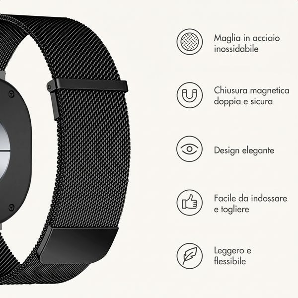 imoshion Cinturino milanese magnetico Samsung Galaxy Watch Ultra 2 (2026) / Ultra (2024/2025) - Nero