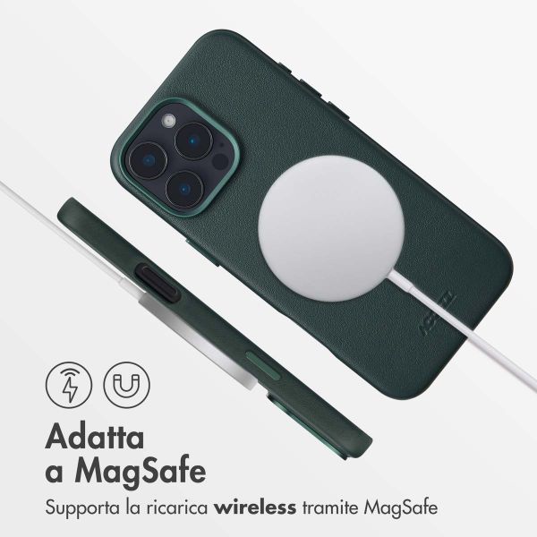 Accezz Cover in Pelle con MagSafe Apple iPhone 16 Pro Max - Cedar Green