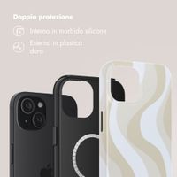 Selencia Cover posteriore Vivid con MagSafe Apple iPhone 15 - Desert Waves Beige