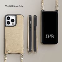 Selencia Cover per telefono Nova con cordino e portacarte Apple iPhone 14 Pro - Beige