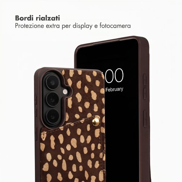Selencia Nova cover posteriore in vera pelle con portacarte Samsung Galaxy S26 - Fawn Chic