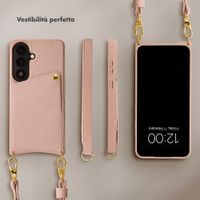 Selencia Cover per telefono Nova con cordino e portacarte Samsung Galaxy S26 - Dusty Rose