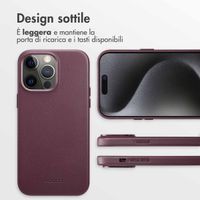 Accezz Cover in Pelle con MagSafe Apple iPhone 15 Pro Max - Heath Purple