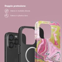 Selencia Cover posteriore Vivid con MagSafe Apple iPhone 15 Pro - Marble Pink