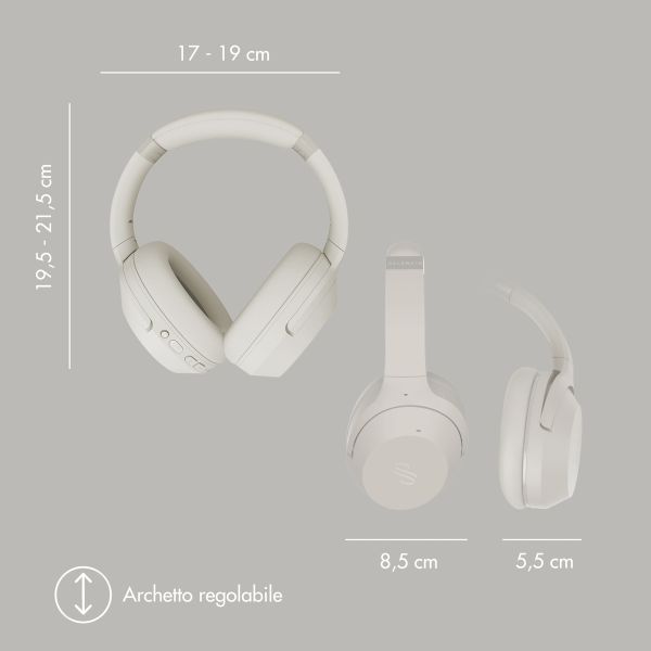 Selencia Cuffie wireless Urban Play - Cancellazione attiva del rumore (ANC) - Con cover - Melody Mist