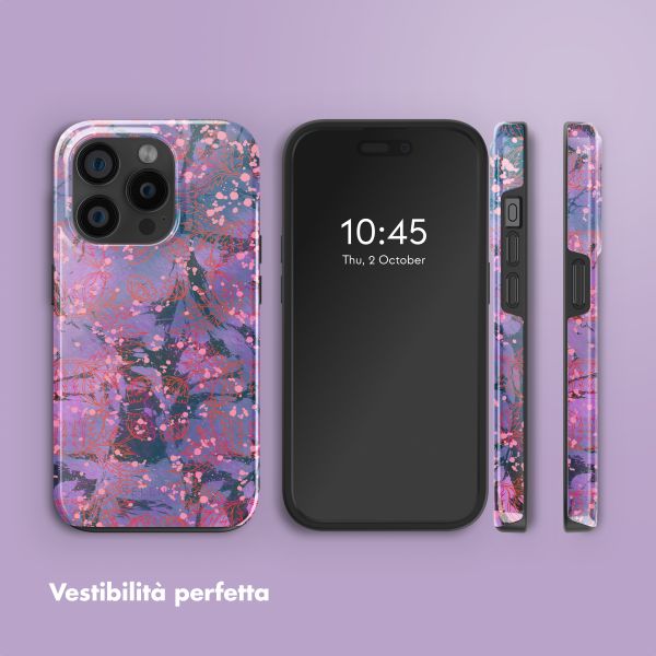Selencia Cover posteriore Vivid con MagSafe Apple iPhone 15 Pro - Fresh Paint Flower Orange